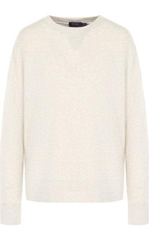 Пуловер из смеси хлопка и вискозы с бахромой Polo Ralph Lauren. Цвет: кремовый
