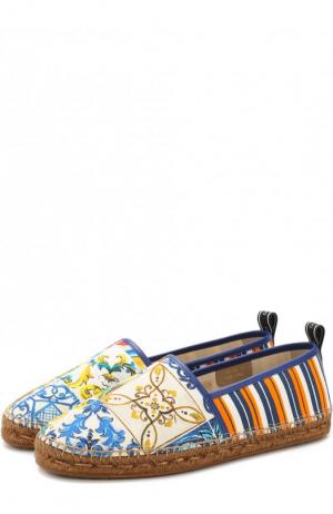 Текстильные эспадрильи Tremiti с кожаной отделкой Dolce & Gabbana. Цвет: разноцветный