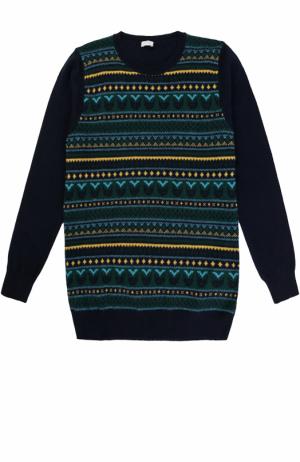 Пуловер из шерсти с принтом Il Gufo. Цвет: синий