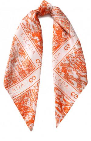 Шелковый платок с принтом Escada Sport. Цвет: оранжевый