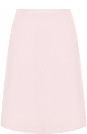 Однотонная шерстяная мини-юбка с карманами Windsor. Цвет: светло-розовый