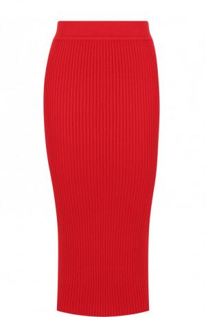 Кашемировая юбка-карандаш фактурной вязки Michael Kors Collection. Цвет: красный
