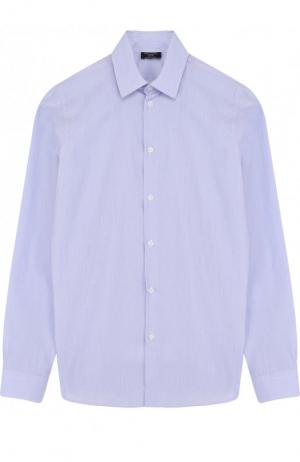 Хлопковая рубашка с воротником кент Dal Lago. Цвет: синий