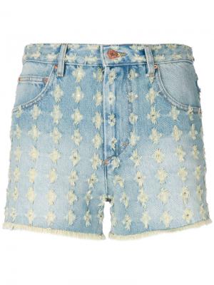 Джинсовые шорты с цветочной отделкой Isabel Marant Étoile. Цвет: синий