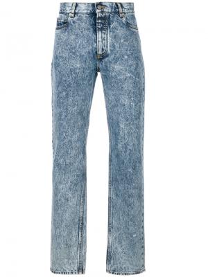 Прямые джинсы с выцветшим эффектом Maison Margiela. Цвет: синий