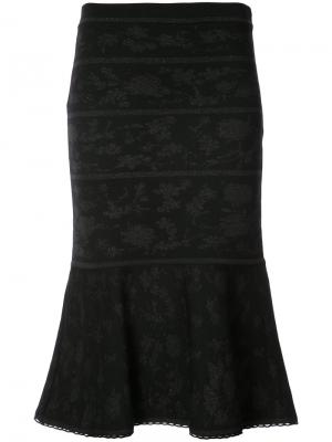 Жаккардовая юбка Carolina Herrera. Цвет: чёрный