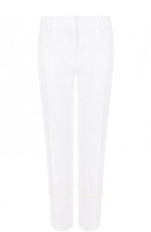 Однотонные укороченные брюки прямого кроя Emilio Pucci. Цвет: белый