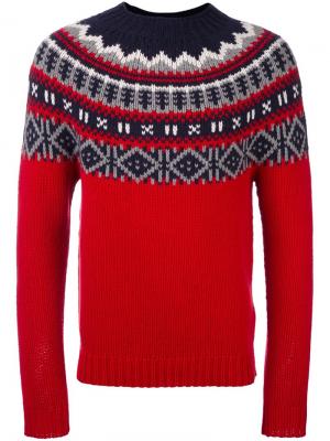 Вязаный свитер Moncler. Цвет: красный