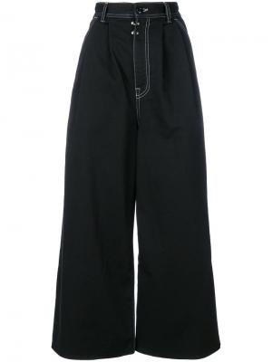 Укороченные брюки клеш Mm6 Maison Margiela. Цвет: чёрный