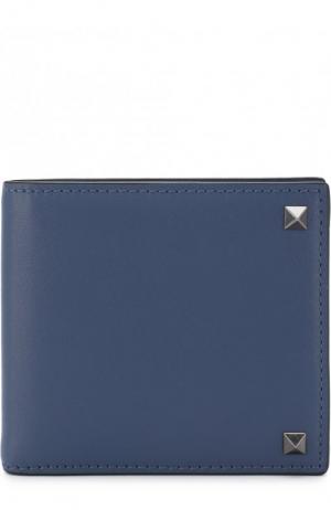 Кожаное портмоне  Garavani Rockstud с отделениями для кредитных карт Valentino. Цвет: синий