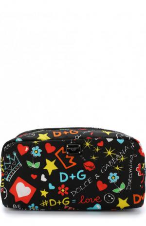 Текстильный несессер с принтом Dolce & Gabbana. Цвет: черный