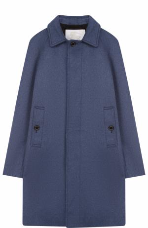 Кашемировое пальто прямого кроя Burberry. Цвет: голубой