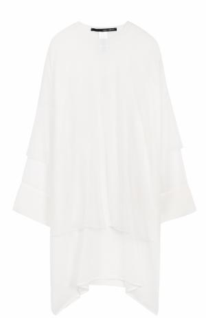 Платье-миди свободного кроя с длинным рукавом Isabel Benenato. Цвет: белый