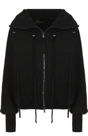 Хлопковая куртка с воротником-стойкой Roque. Цвет: черный