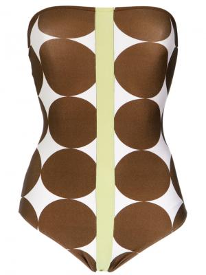 Printed bandeau swimsuit Adriana Degreas. Цвет: белый