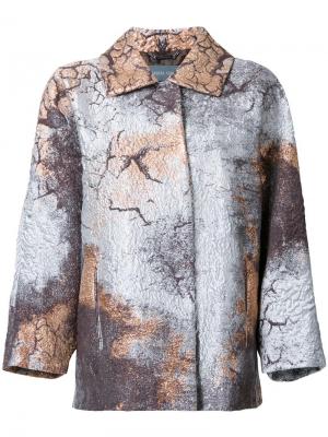 Пальто с эффектом металлик Alberta Ferretti. Цвет: металлический
