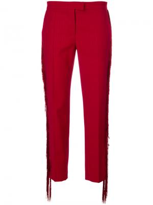 Укороченные брюки с бахромой Marco De Vincenzo. Цвет: красный