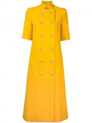Удлиненное пальто Temperate Macgraw. Цвет: жёлтый и оранжевый