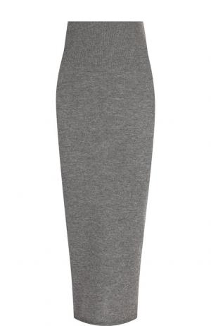 Однотонная шерстяная юбка с эластичным поясом Stella McCartney. Цвет: светло-серый