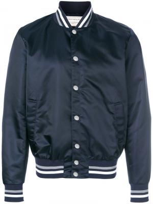 Классическая куртка-бомбер Maison Kitsuné. Цвет: синий
