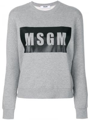 Толстовка с принтом логотипа MSGM. Цвет: серый