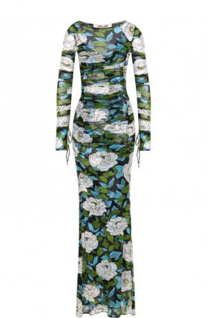 Платье-макси с высоким разрезом и принтом Diane Von Furstenberg. Цвет: разноцветный