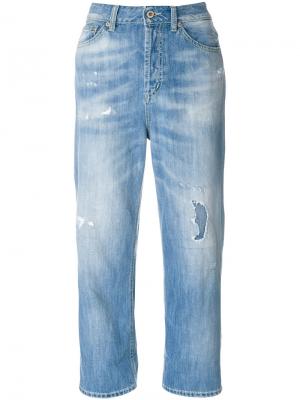 Укороченные джинсы с рваными деталями Dondup. Цвет: синий