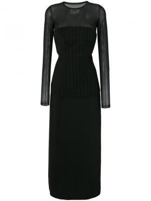 Многослойное платье с длинными рукавами Mm6 Maison Margiela. Цвет: чёрный