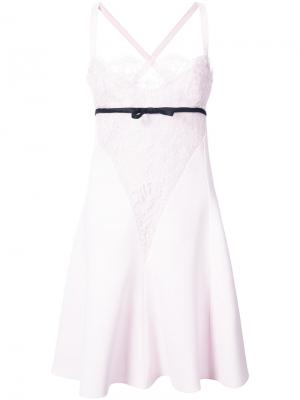 Платье с кружевной вставкой Giambattista Valli. Цвет: розовый и фиолетовый