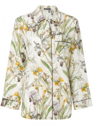 Пижамная рубашка с цветочным принтом Alexander McQueen. Цвет: телесный