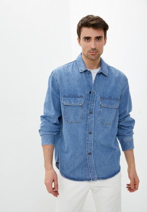 Рубашка джинсовая Tommy Hilfiger. Цвет: синий