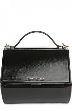 Сумка из лаковой кожи Pandora Box mini на цепочке Givenchy. Цвет: черный