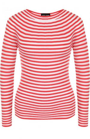 Приталенный пуловер в полоску с круглым вырезом Giorgio Armani. Цвет: красный