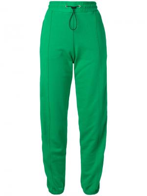 Спортивные брюки с полосками по бокам MSGM. Цвет: зелёный