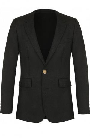 Однобортный шерстяной пиджак Burberry. Цвет: темно-серый