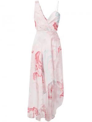 Асимметричное платье Yigal Azrouel. Цвет: розовый и фиолетовый