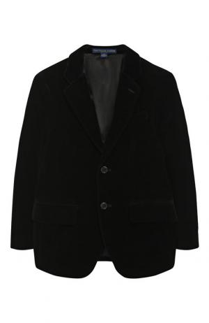 Хлопковый пиджак на двух пуговицах Polo Ralph Lauren. Цвет: черный