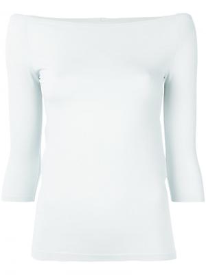 Блузка с открытыми плечами Helmut Lang. Цвет: синий