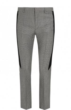 Шерстяные брюки прямого кроя с узором houndstooth Givenchy. Цвет: черно-белый