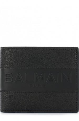 Кожаное портмоне с отделениями для кредитных карт и монет Balmain. Цвет: черный