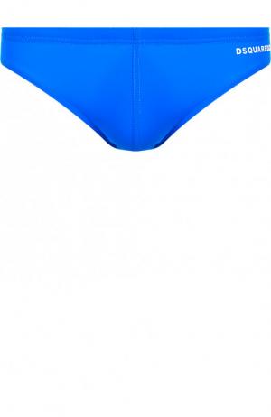 Плавки с логотипом бренда Dsquared2. Цвет: синий