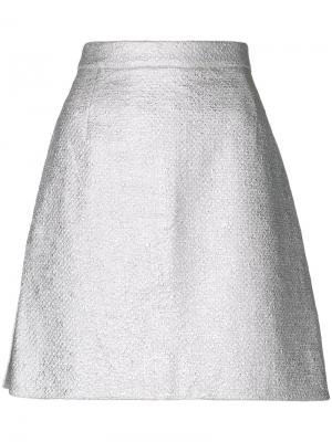 А-образная юбка металлик Carven. Цвет: металлический