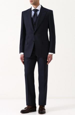 Шерстяной костюм-тройка Tom Ford. Цвет: темно-синий