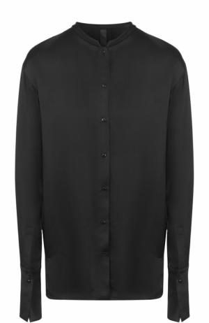 Удлиненная блуза с воротником-стойкой Ilaria Nistri. Цвет: черный