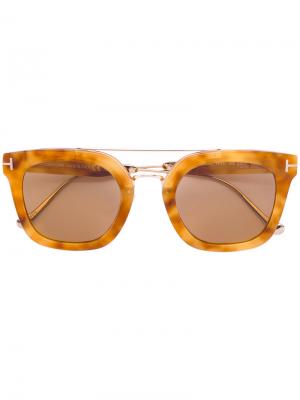Квадратные солнцезащитные очки Tom Ford Eyewear. Цвет: жёлтый и оранжевый