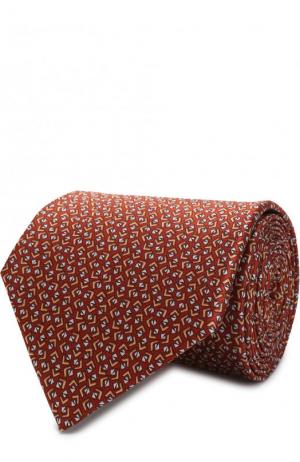 Шелковый галстук с узором Lanvin. Цвет: оранжевый