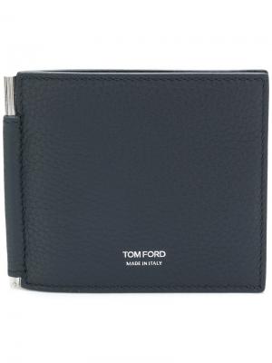 Бумажник с зажимом для денег Tom Ford. Цвет: синий