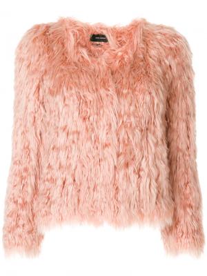 Пушистая куртка из искусственного меха Isabel Marant. Цвет: розовый и фиолетовый
