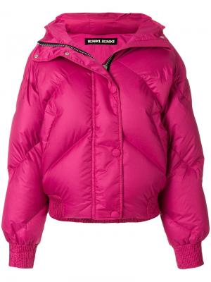 Куртка-пуховик на молнии Ienki. Цвет: розовый и фиолетовый
