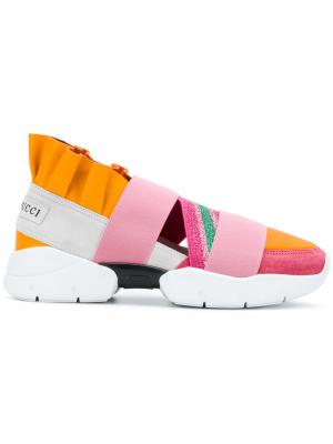Кроссовки с рюшами Emilio Pucci. Цвет: розовый и фиолетовый